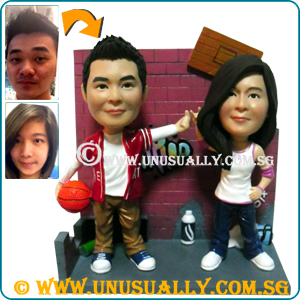 Custom 3D Basketball Hip-Hop Sweet Couple Figurines